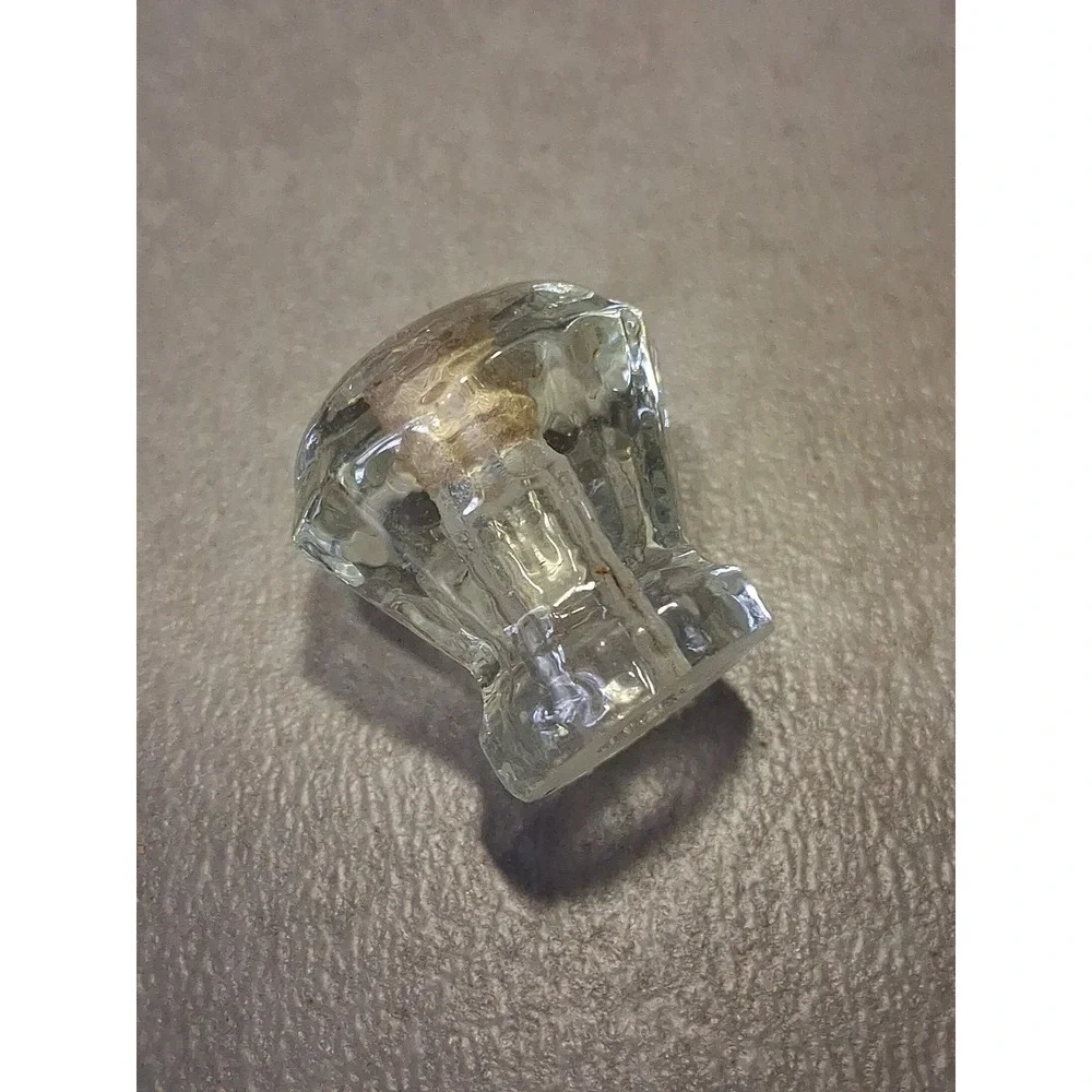 7 Antique 6 Sided Hexagon Glass Pulls, 1